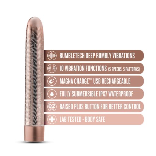 The Collection Lattice Limited Edition Rechargeable 7 In. Vibrator Rose Gold - Image 6