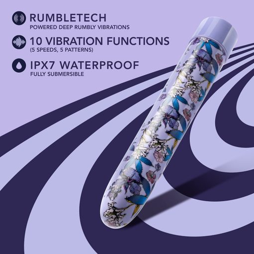 Limited Addiction Floradelic Rechargeable 7 In. Vibrator Purple - Image 7