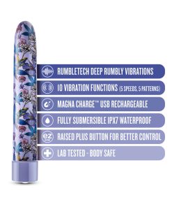 Limited Addiction Floradelic Rechargeable 7 In. Vibrator Purple