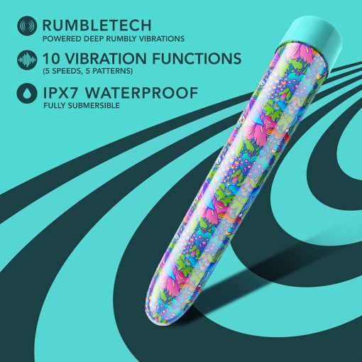 Limited Addiction Utopia Rechargeable 7 In. Vibrator Aqua - Image 7