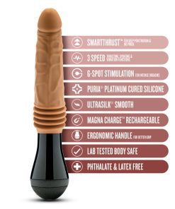 Dr. Skin Silicone Dr. Arthur Thrusting Gyrating Vibrating Dildo Tan