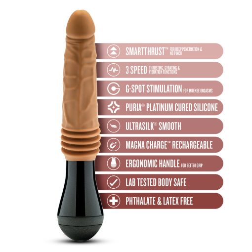 Dr. Skin Silicone Dr. Arthur Thrusting Gyrating Vibrating Dildo Tan - Image 8