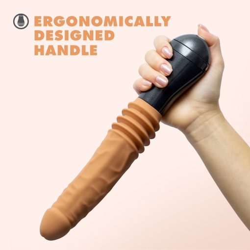Dr. Skin Silicone Dr. Arthur Thrusting Gyrating Vibrating Dildo Tan - Image 11