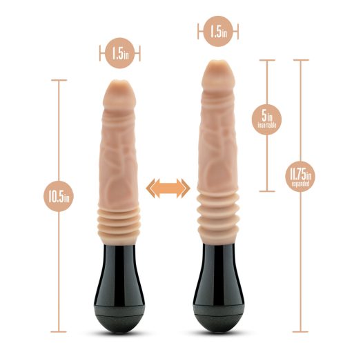 Dr. Skin Silicone Dr. Knight Thrusting Gyrating Vibrating Dildo Beige - Image 7