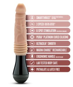 Dr. Skin Silicone Dr. Knight Thrusting Gyrating Vibrating Dildo Beige