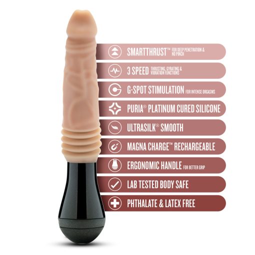 Dr. Skin Silicone Dr. Knight Thrusting Gyrating Vibrating Dildo Beige - Image 8