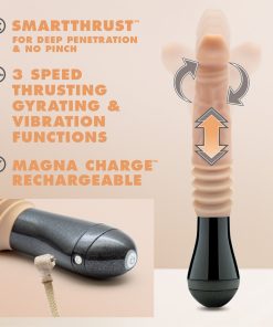 Dr. Skin Silicone Dr. Knight Thrusting Gyrating Vibrating Dildo Beige