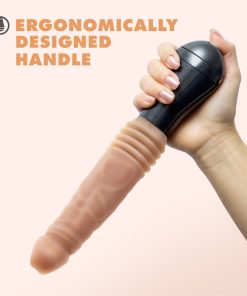 Dr. Skin Silicone Dr. Knight Thrusting Gyrating Vibrating Dildo Beige