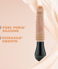 Dr. Skin Silicone Dr. Knight Thrusting Gyrating Vibrating Dildo Beige