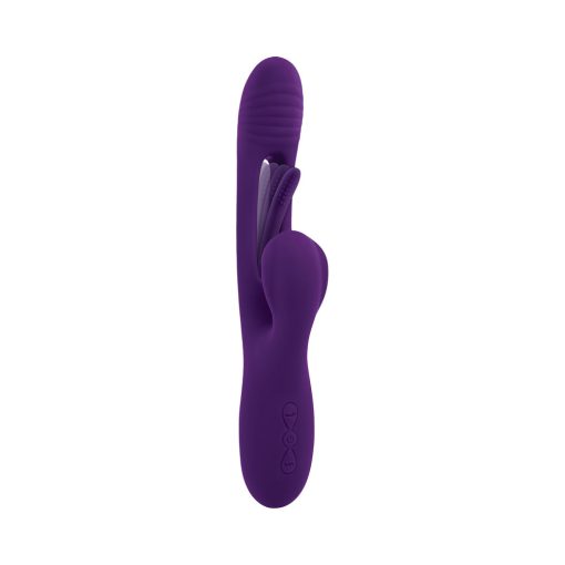 Playboy The Thrill – Dual Stim Flapper Rabbit Vibrator (Acai, Rechargeable) - Image 2