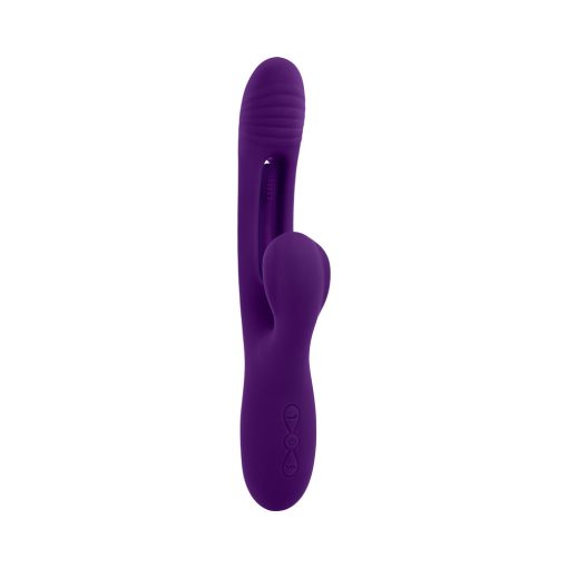 Playboy The Thrill – Dual Stim Flapper Rabbit Vibrator (Acai, Rechargeable) - Image 5