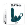 Playboy Bring It On Rechargeable Silicone Thrusting Anal Plug With Vibrating Ball Cradle Deep Teal
