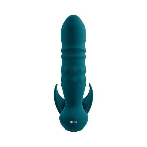 Playboy Bring It On Rechargeable Silicone Thrusting Anal Plug With Vibrating Ball Cradle Deep Teal - Image 8