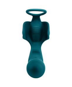 Playboy Bring It On Rechargeable Silicone Thrusting Anal Plug With Vibrating Ball Cradle Deep Teal