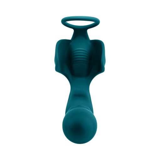Playboy Bring It On Rechargeable Silicone Thrusting Anal Plug With Vibrating Ball Cradle Deep Teal - Image 11