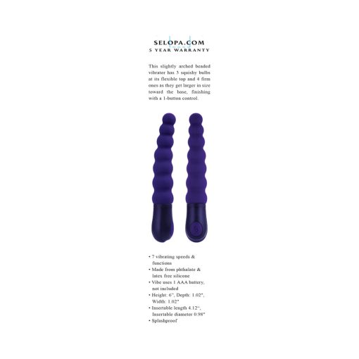 Selopa Beaded Beauty Silicone Vibrator Purple - Image 8