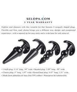 Selopa Intro To Plugs 4-Piece Anal Plug Set Black
