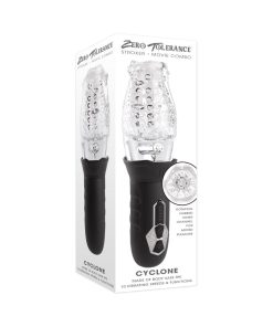Zero Tolerance Cyclone Rechargeable Vibrating Spinning Stroker Black Clear