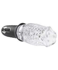 Zero Tolerance Cyclone Rechargeable Vibrating Spinning Stroker Black Clear