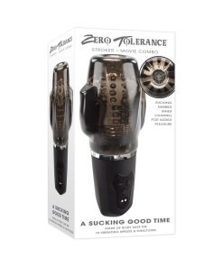Zero Tolerance A Sucking Good Time Rechargeable Vibrating Stroker Black Smoke