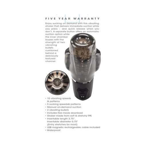 Zero Tolerance A Sucking Good Time Rechargeable Vibrating Stroker Black Smoke - Image 10