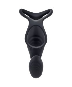 Gender X The Wrangler Rechargeable Silicone Vibrating C-Ring With Remote Black