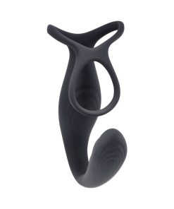 Gender X The Wrangler Rechargeable Silicone Vibrating C-Ring With Remote Black