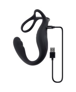 Gender X The Wrangler Rechargeable Silicone Vibrating C-Ring With Remote Black