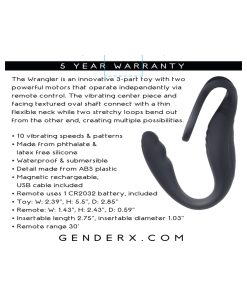 Gender X The Wrangler Rechargeable Silicone Vibrating C-Ring With Remote Black