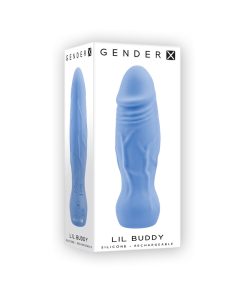 Gender X Lil Buddy Rechargeable Silicone Realistic Vibrator Blue
