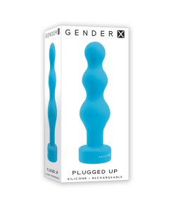 Gender X Plugged Up Rechargeable Silicone Vibrating Beaded Plug Teal