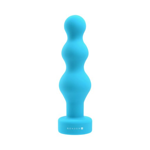 Gender X Plugged Up Rechargeable Silicone Vibrating Beaded Plug Teal - Image 2
