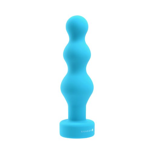Gender X Plugged Up Rechargeable Silicone Vibrating Beaded Plug Teal - Image 4