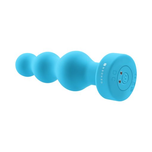 Gender X Plugged Up Rechargeable Silicone Vibrating Beaded Plug Teal - Image 5