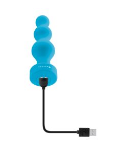 Gender X Plugged Up Rechargeable Silicone Vibrating Beaded Plug Teal