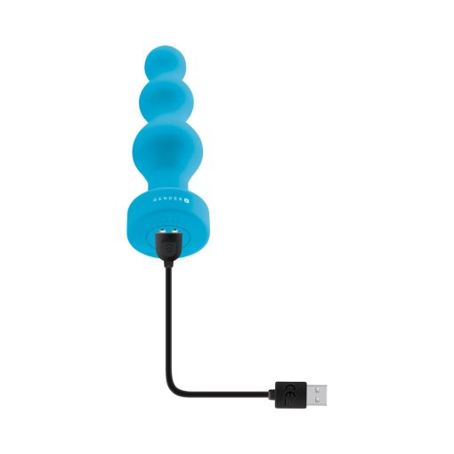 Gender X Plugged Up Rechargeable Silicone Vibrating Beaded Plug Teal - Image 6