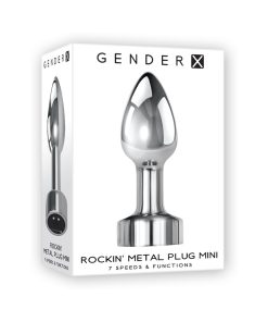 Gender X Rockin' Metal Plug Mini Rechargeable Vibrating Anal Plug Aluminum Silver