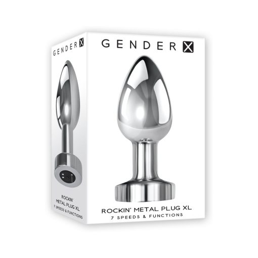 Gender X Rockin' Metal Plug Xl Rechargeable Vibrating Anal Plug Aluminum Silver