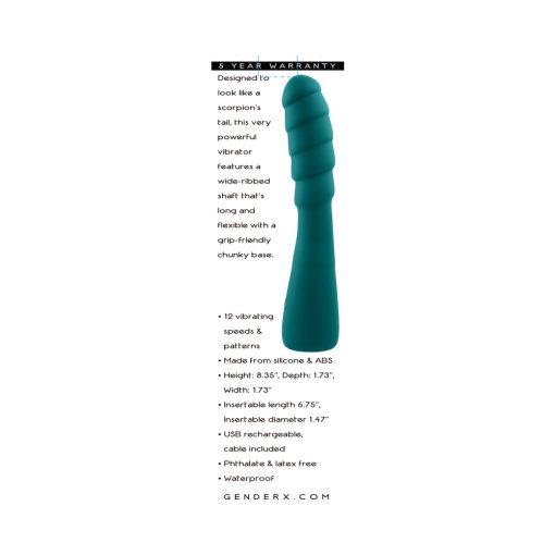 Gender X Scorpion Rechargeable Silicone Vibrator Teal - Image 8