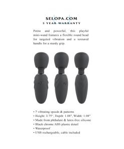 Selopa Buzz One Out Rechargeable Silicone Mini Wand Vibrator Black 15 Selopa Buzz One Out Rechargeable Silicone Mini Wand Vibrator Black