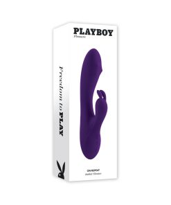Playboy On Repeat Rechargeable Silicone Rotating Rabbit Vibrator Purple