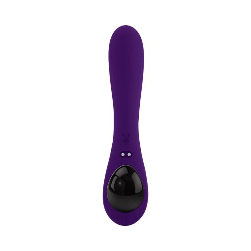 Playboy On Repeat Rechargeable Silicone Rotating Rabbit Vibrator Purple - Image 2