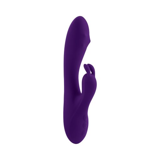 Playboy On Repeat Rechargeable Silicone Rotating Rabbit Vibrator Purple - Image 4