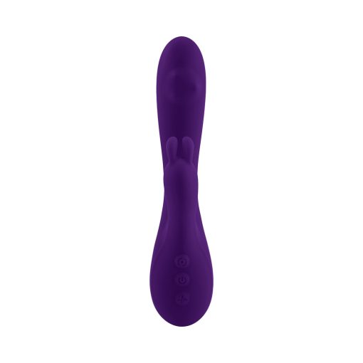 Playboy On Repeat Rechargeable Silicone Rotating Rabbit Vibrator Purple - Image 6