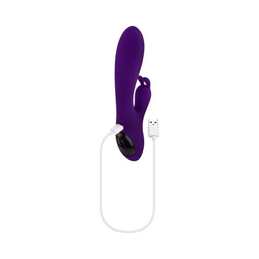 Playboy On Repeat Rechargeable Silicone Rotating Rabbit Vibrator Purple - Image 9