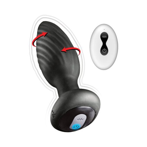 Ass-Sation Remote Vibrating And Rotating Anal Plug Black - Image 2