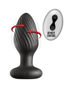 Ass-Sation Remote Vibrating And Rotating Anal Plug Black