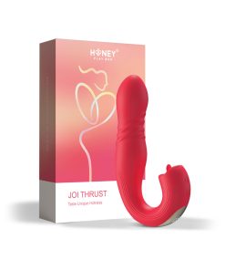 Honey Play Box Joi Thrust App Controlled Thrusting G-Spot Vibrator & Tongue Clit Licker Red