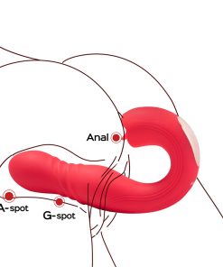 Honey Play Box Joi Thrust App Controlled Thrusting G-Spot Vibrator & Tongue Clit Licker Red