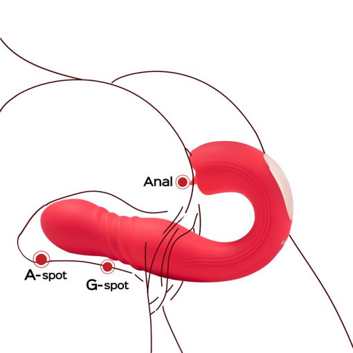 Honey Play Box Joi Thrust App Controlled Thrusting G-Spot Vibrator & Tongue Clit Licker Red - Image 4